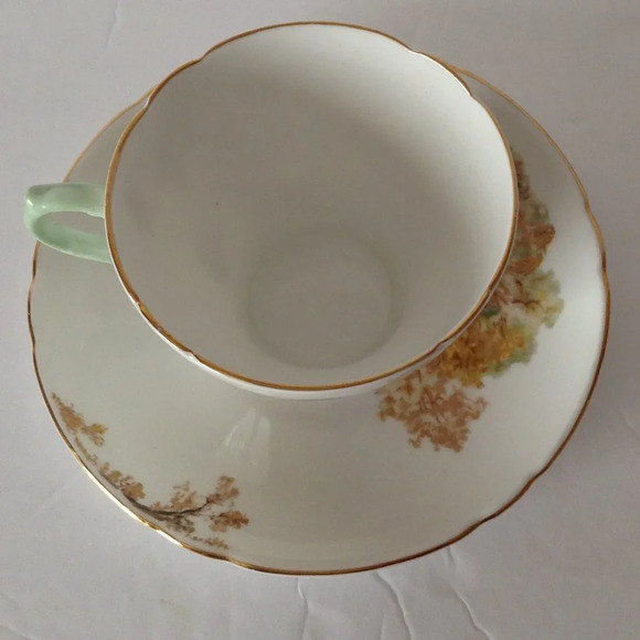 Vintage Shelley Heather Teacup & Saucer New Cambridge England Landscape … - Picture 4 of 8